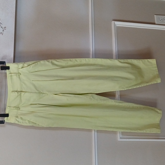 Lime High Waisted Cotton Pleated Pants By Forever 21. Size S - Picture 15 of 17